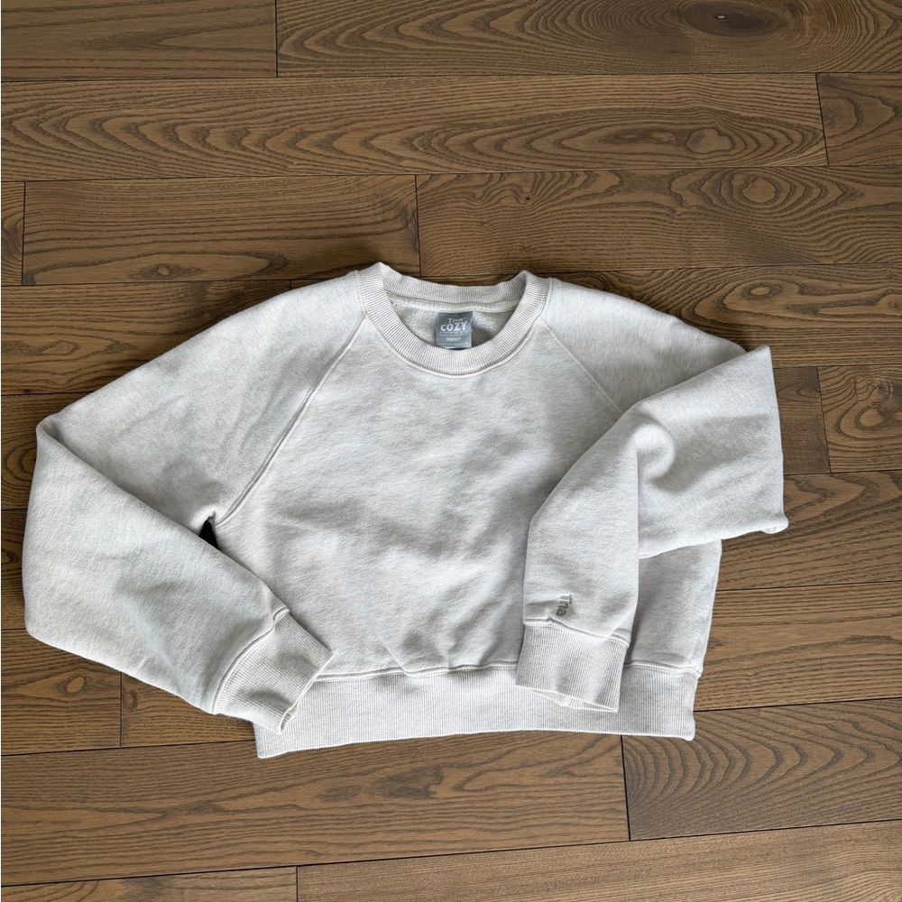 TNA Heathered cream cropped Women's Sweatshirt